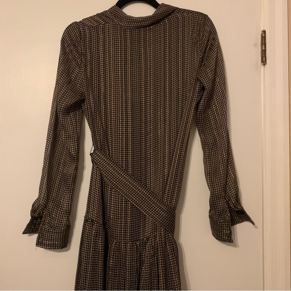 NWT Zara Metallic MIDI Dress with Belt Size Small - Picture 12 of 14